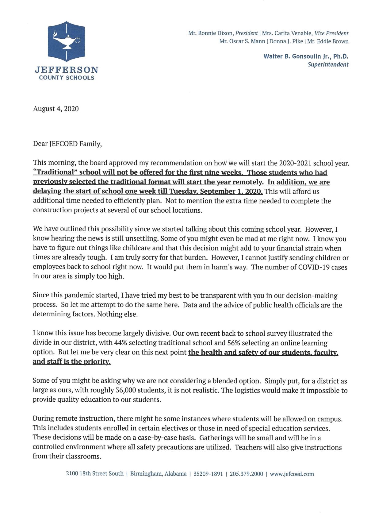 Letter to JEFCOED Family August 4, 2020 Page 1.jpg